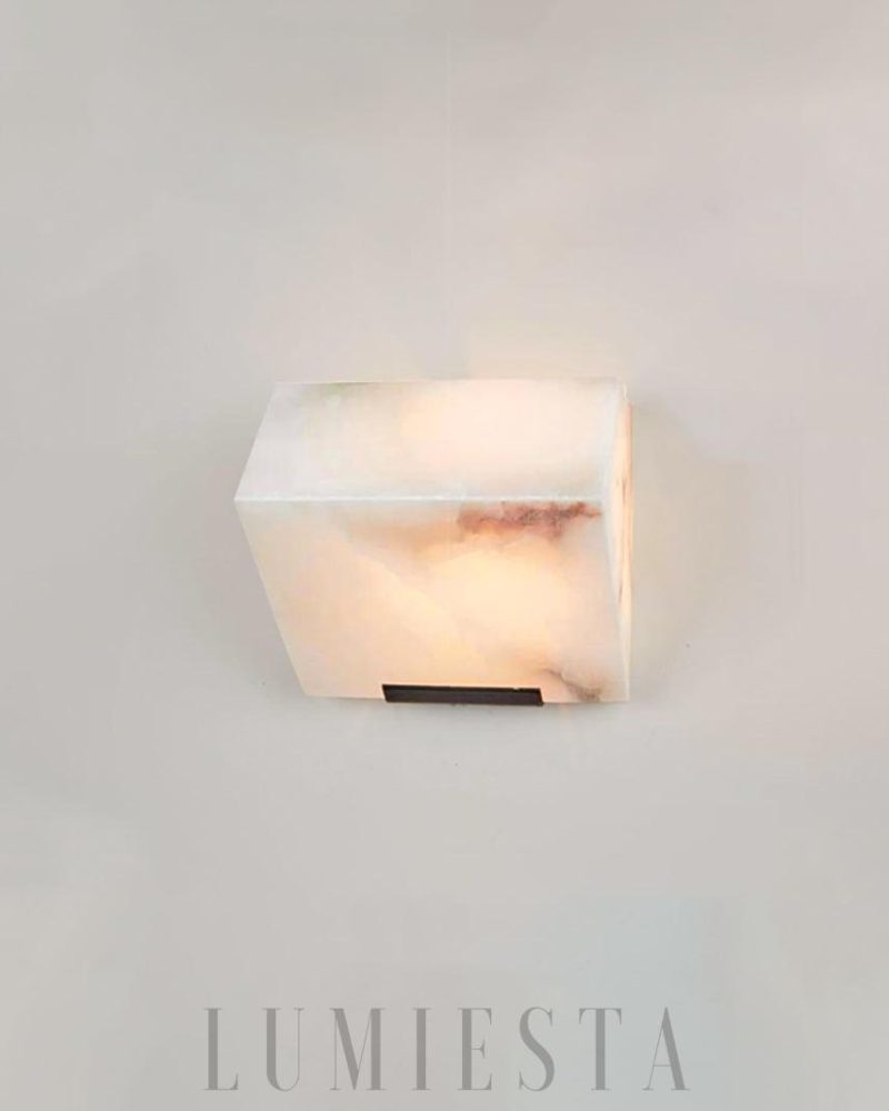 Nowoczesna lampa ścienna Alabaster z czarnym i białym wykończeniem