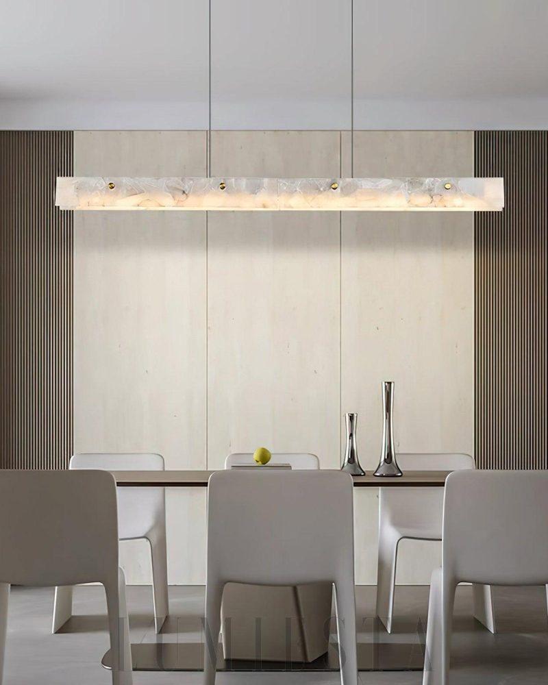 Lampa wisząca linearna alabastrowa w stylu nowoczesnym