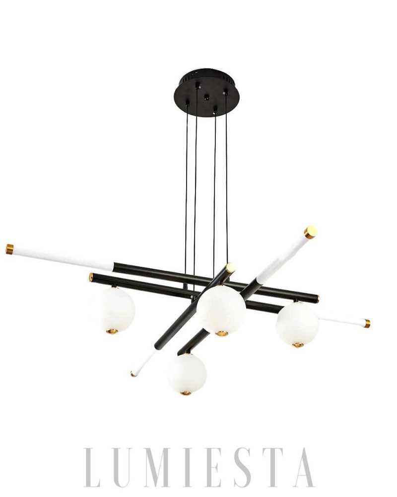 Lampa sufitowa Cellar czarna z pięcioma głowami LED