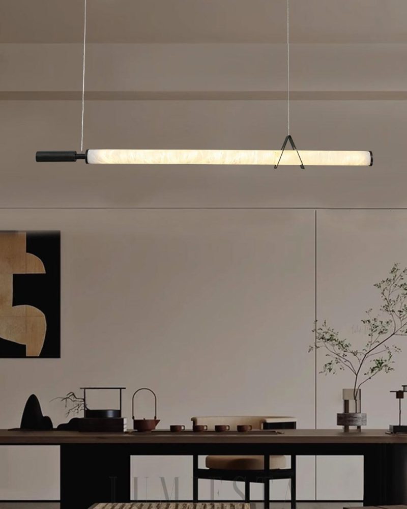 Lampa wisząca Organic Alabaster w kształcie liniowym 120cm