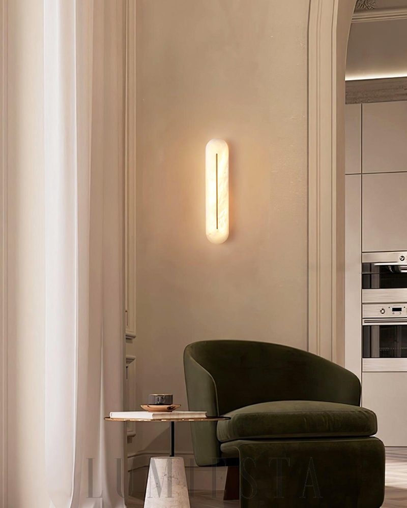 Lampa ścienna Alabaster Orbison w eleganckim stylu 10cm 46cm