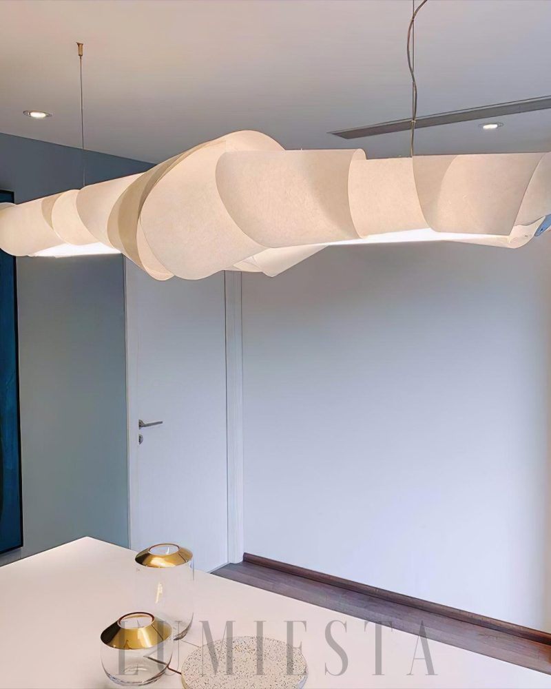 Lampa wisząca Caterpillar w białym kolorze styl nowoczesny