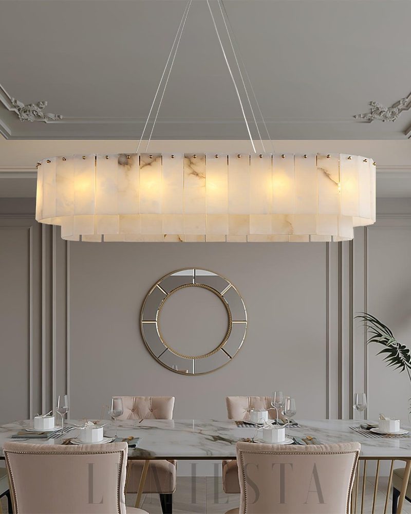 Lampa wisząca Pembridge Alabaster w złotym kolorze 100cm 120cm