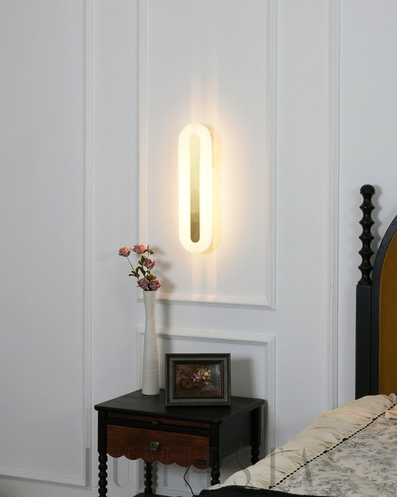 Lampa ścienna Alabaster Oval w stylu minimalistycznym 11cm 14cm
