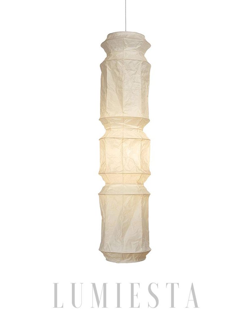 Lampa wisząca Akari L6 z białym kloszem i czarnym przewodem
