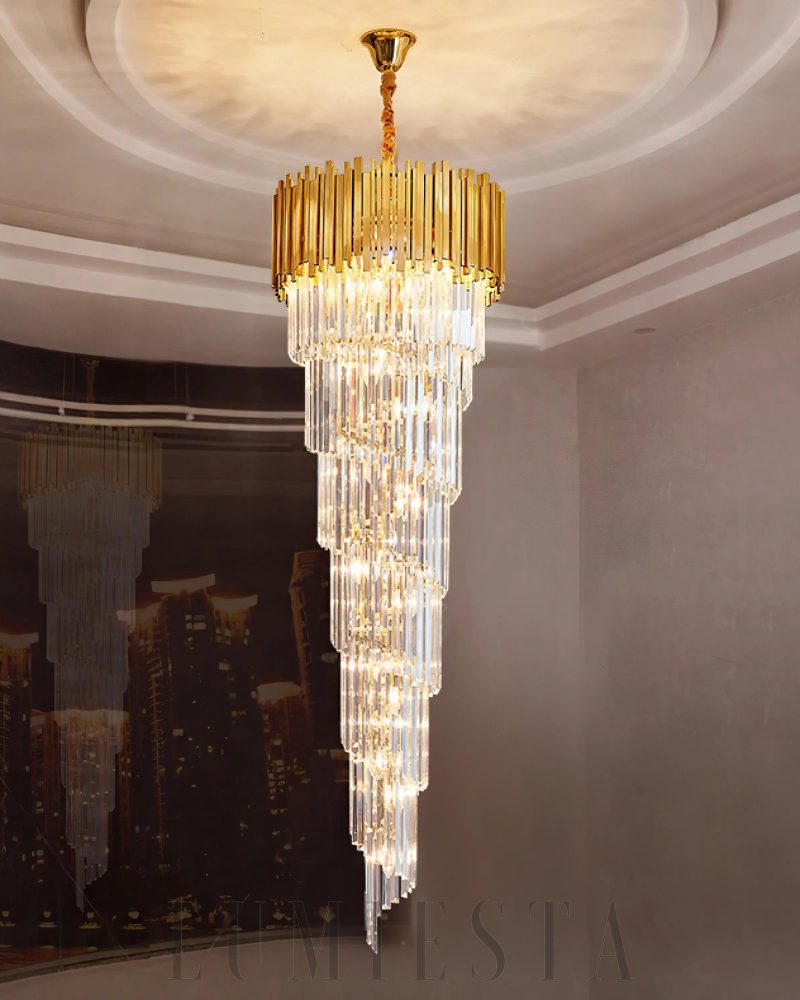 Lampa wisząca Bourbons Louis złota dwupoziomowa 61cm