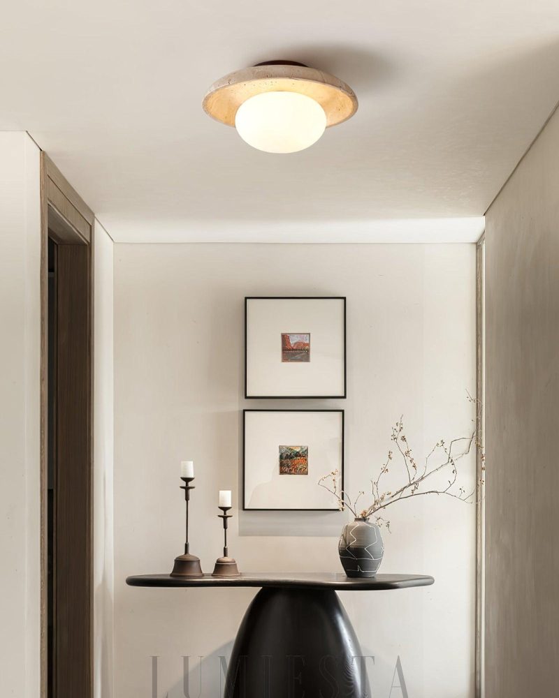 Lampa sufitowa Travertine Lunaro w beżowym kolorze 25cm
