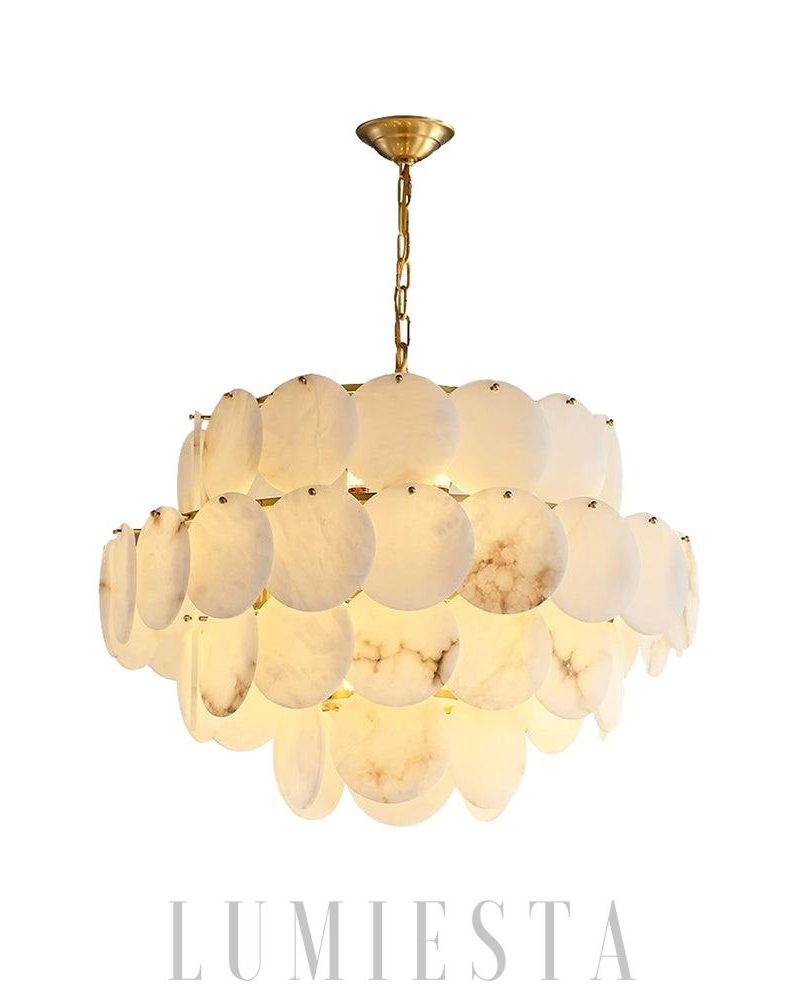 Multin - lampa wisząca w stylu alabastrowym z mosiądzu