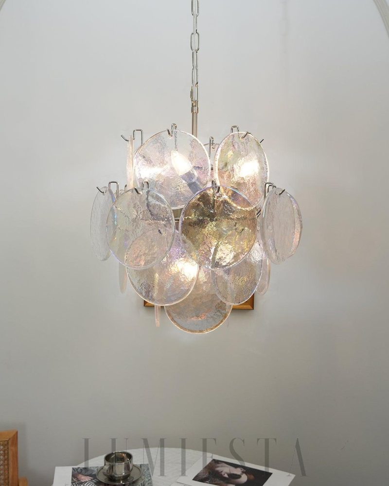 Lampa wisząca Vintage Murano z irydyzującym szkłem 45cm