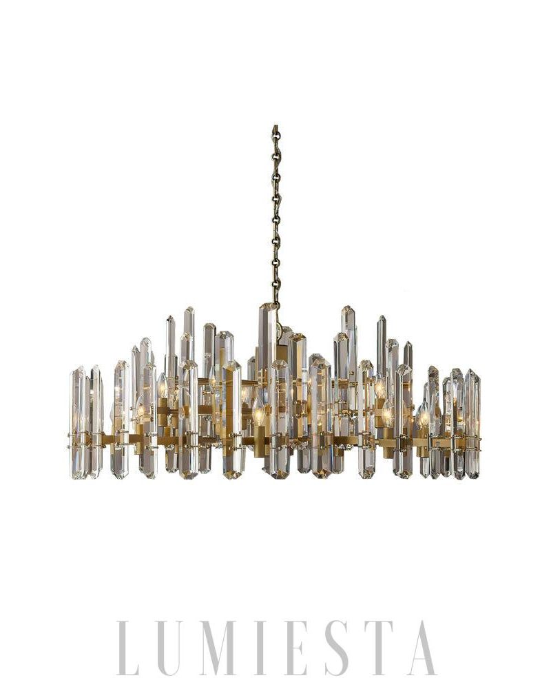 Lampa wisząca Browning Prism okrągła 48 cali mosiądz czarny nikiel