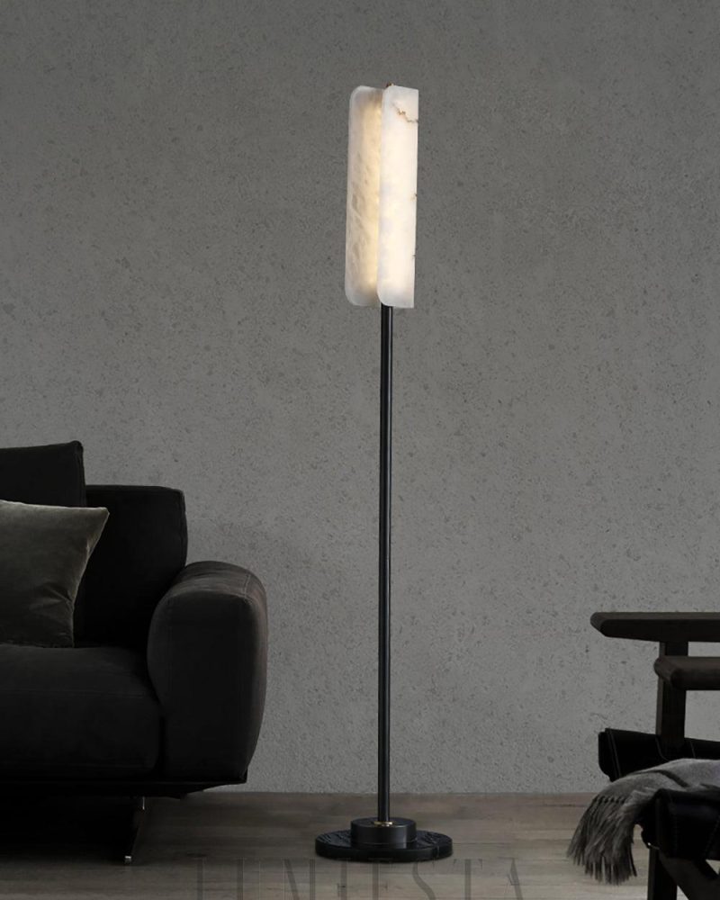 Lampa podłogowa Mosiądz Alabaster Years z ciepłym światłem 150cm