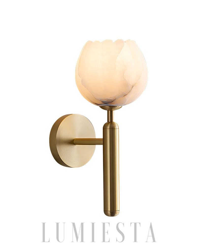 Lampa ścienna Alabaster Mian w stylu eleganckim złota i czarna