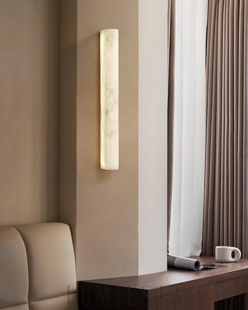 Lampa Ścienna Alabaster Luminara Minimalistyczny Styl Biały