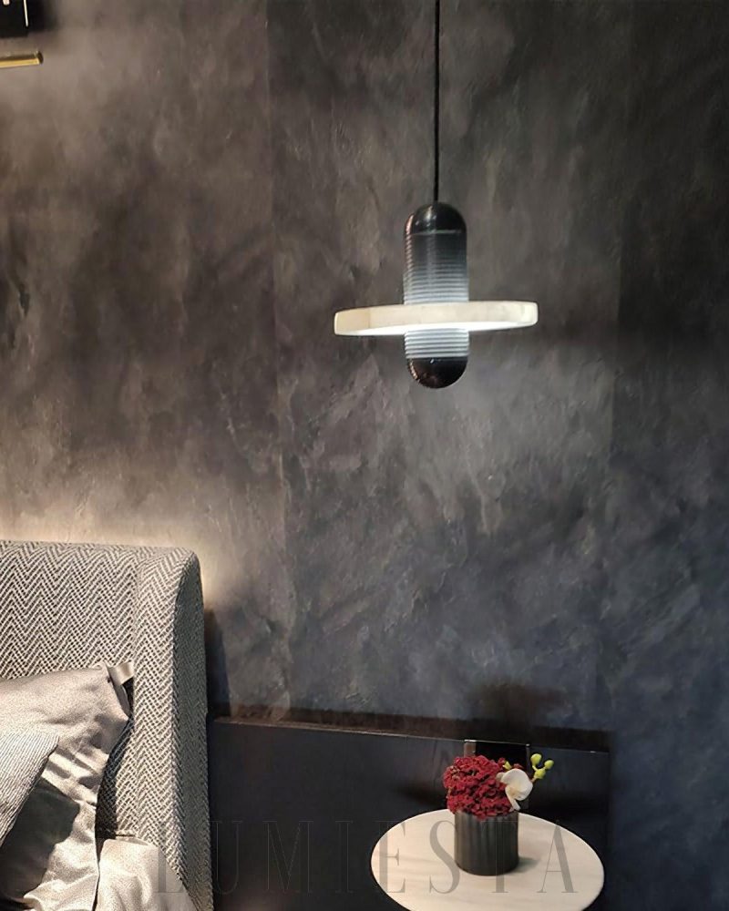 Lampa wisząca Lupa Alabaster w stylu nowoczesnym 18cm 28cm