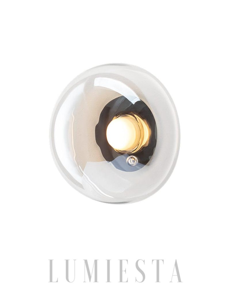 Lampa ścienna Dew Drops szklana w kształcie kropli dymnej