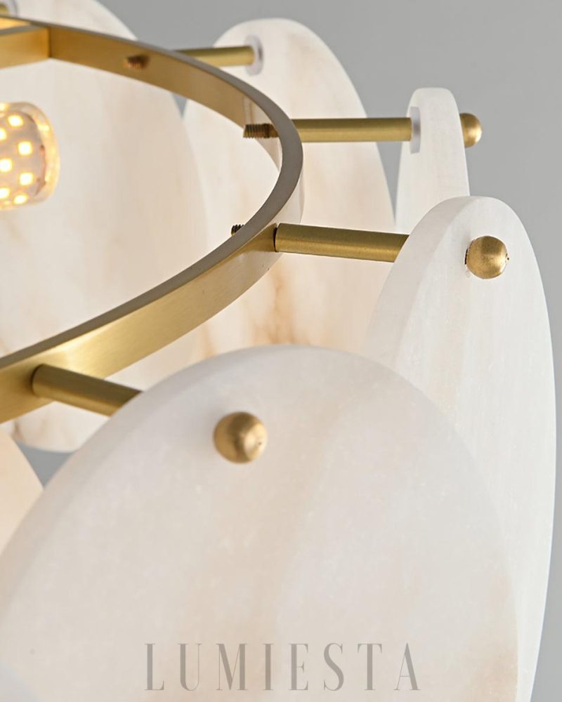 Multin - lampa wisząca w stylu alabastrowym z mosiądzu