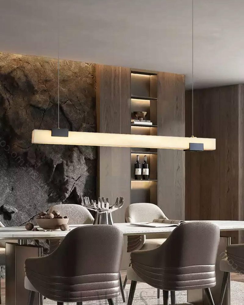 Lampa wisząca Cary Alabaster w stylu nowoczesnym 100cm 120cm