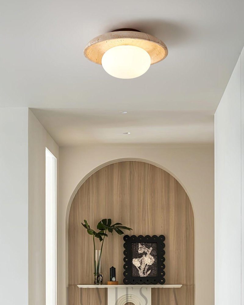 Lampa sufitowa Travertine Lunaro w beżowym kolorze 25cm
