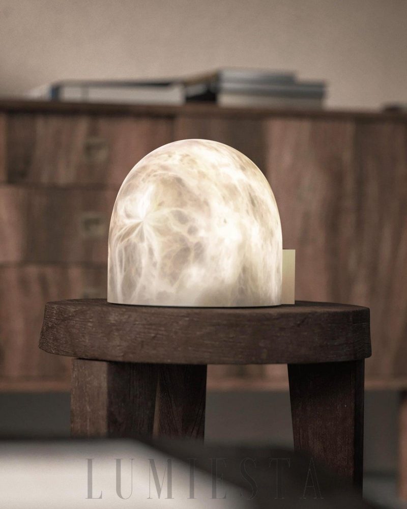 Lampa stołowa Alabaster Mona w eleganckim białym designie