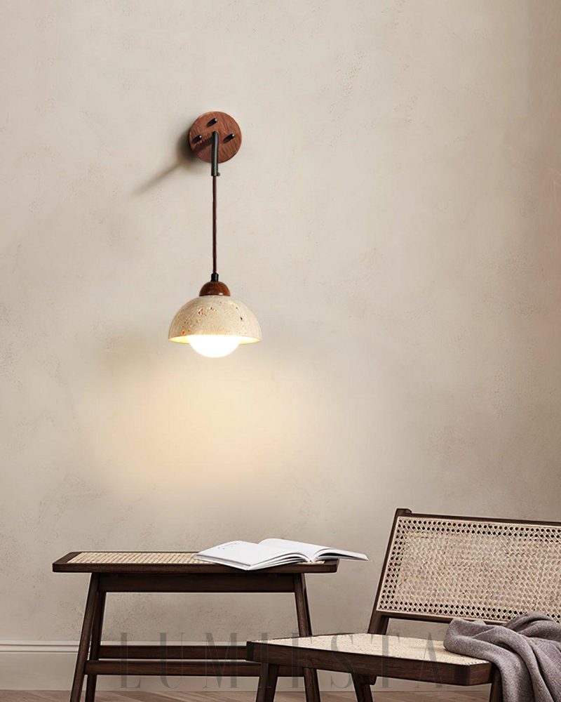 Lampa ścienna Tia Travertine w żółtym kolorze styl rustykalny