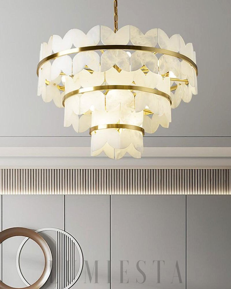 Lampa wisząca Alabaster Butterfly okrągła w stylu nowoczesnym
