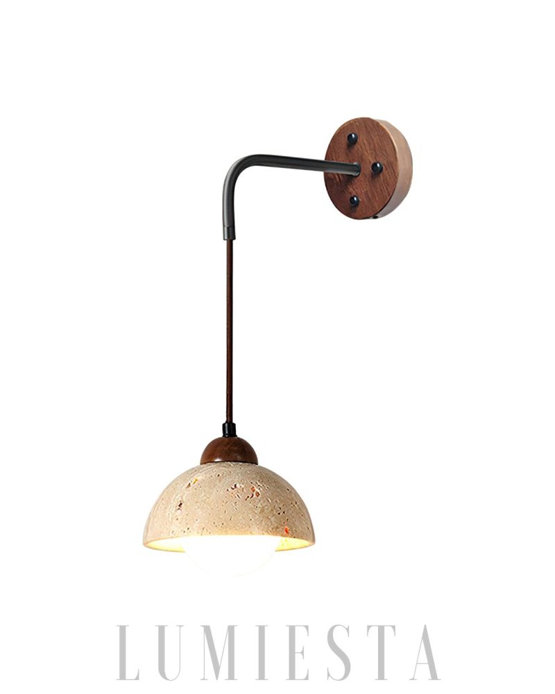 Lampa ścienna Tia Travertine w żółtym kolorze styl rustykalny