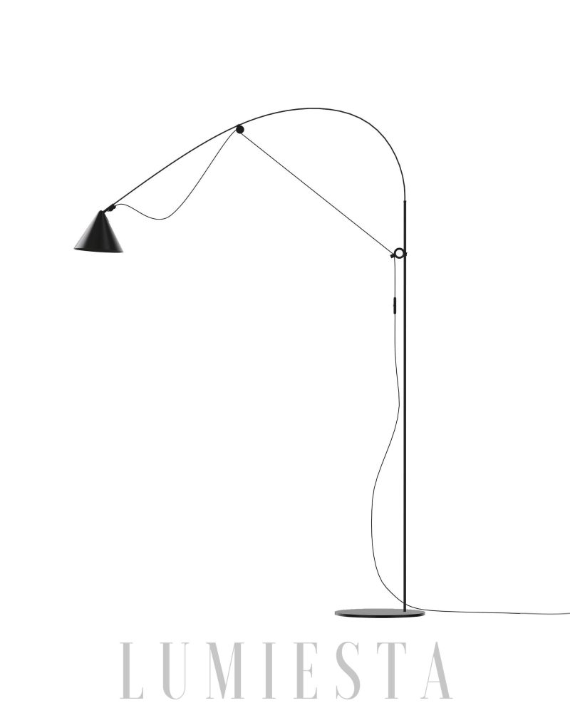 Lampa Podłogowa AYNO Czarna Styl Minimalistyczny 135cm