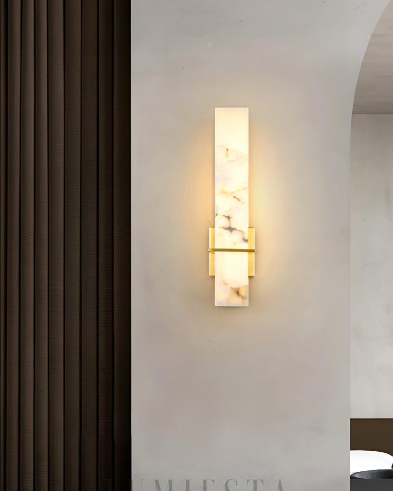 Lampa ścienna Alabaster Milan złota i biała styl nowoczesny 48cm