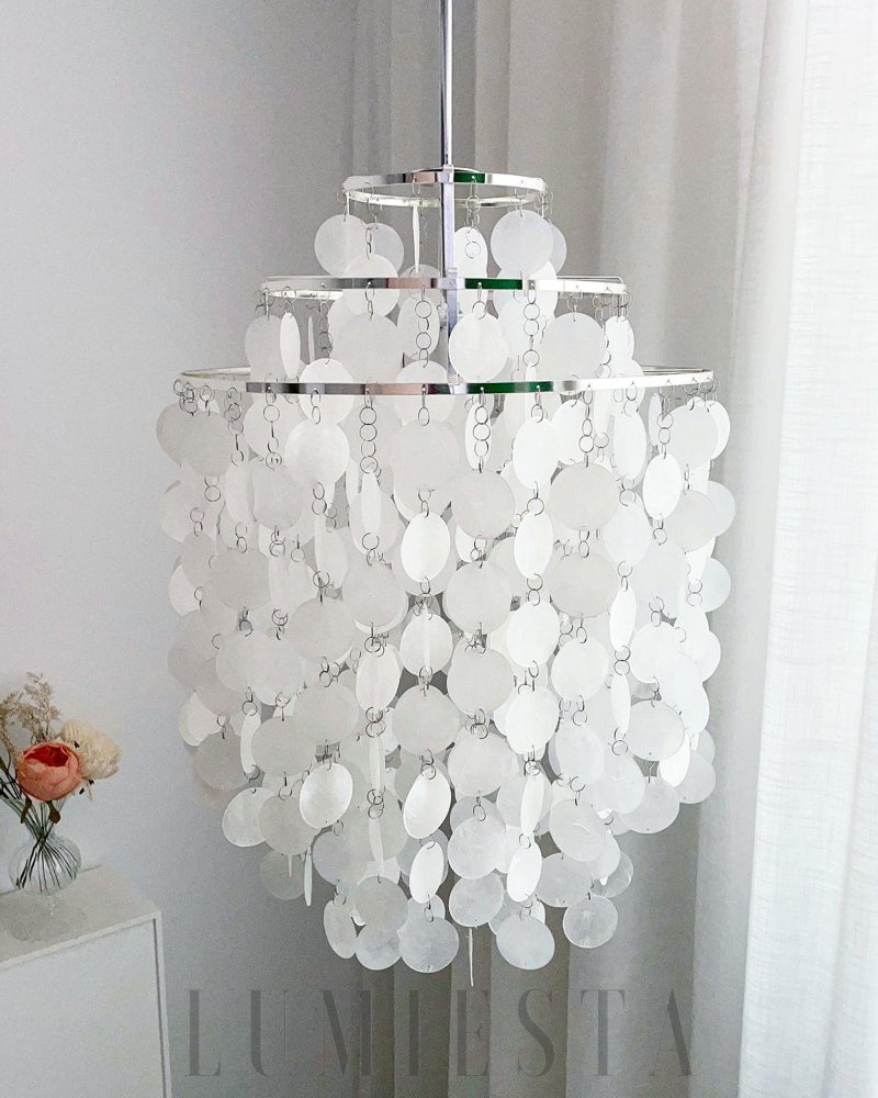 Lampa wisząca muszla w kolorze złotym lub chromowanym