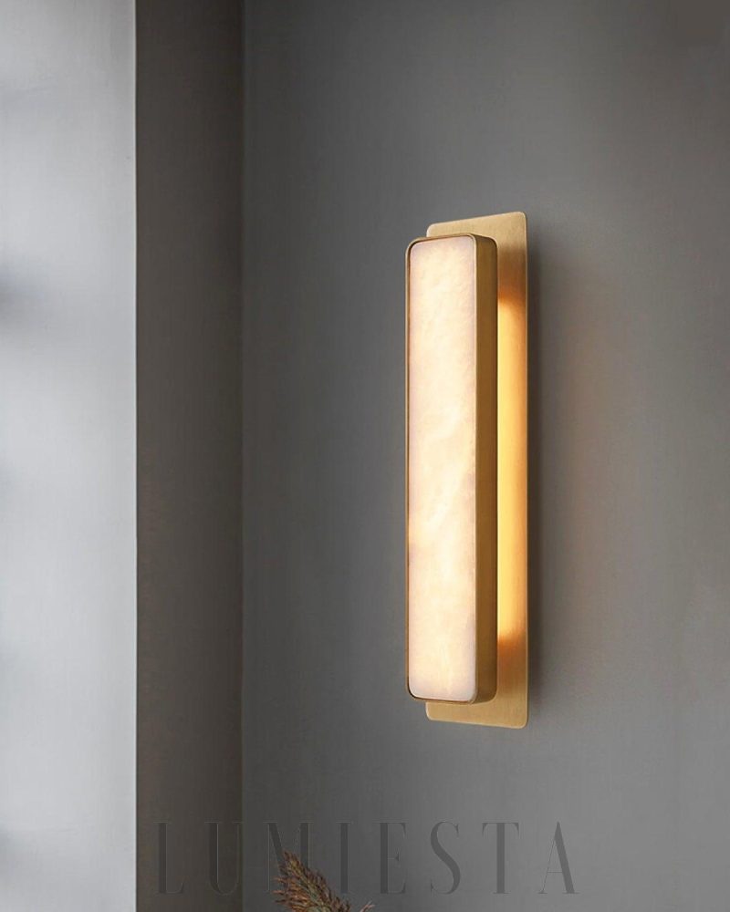Lampa ścienna Sashya Alabaster w stylu nowoczesnym 51 cm
