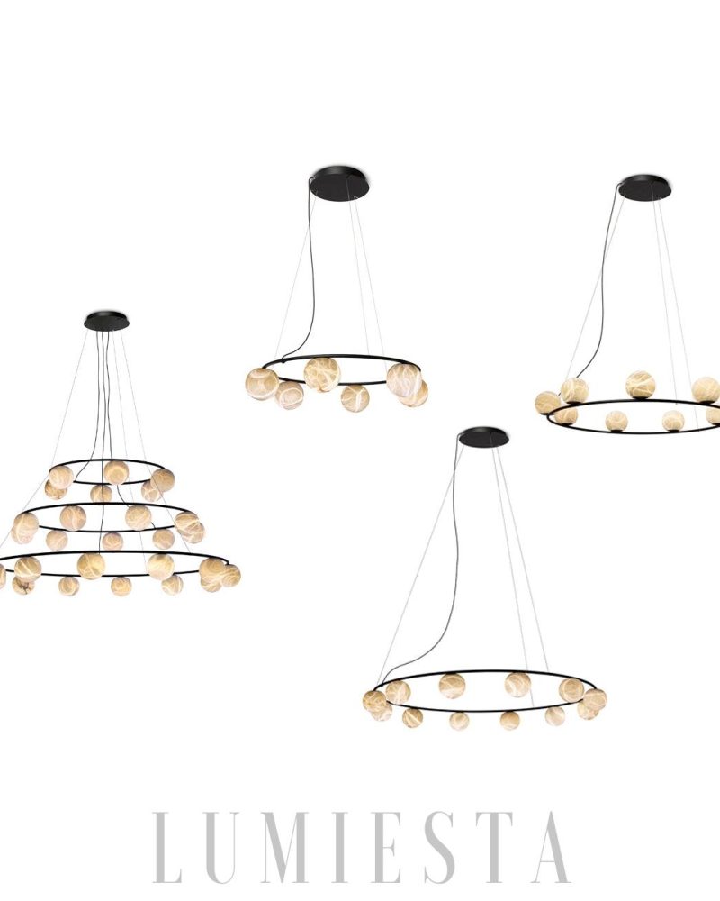 Lampa wisząca Tribeca z alabastru w stylu nowoczesnym