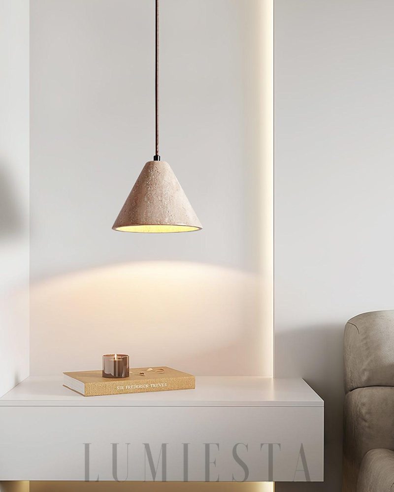 Lampa wisząca Halo z travertynu w stylu nowoczesnym