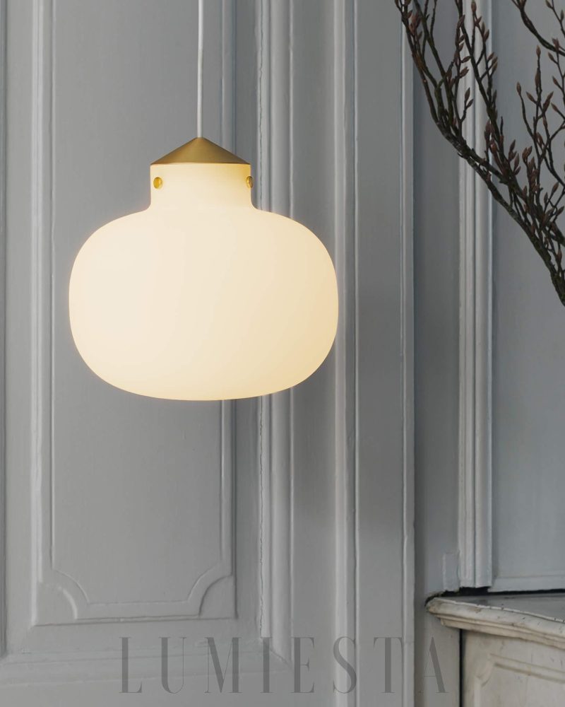 Lampa wisząca Raito Biała kula szklana 30cm elegancja do wnętrz