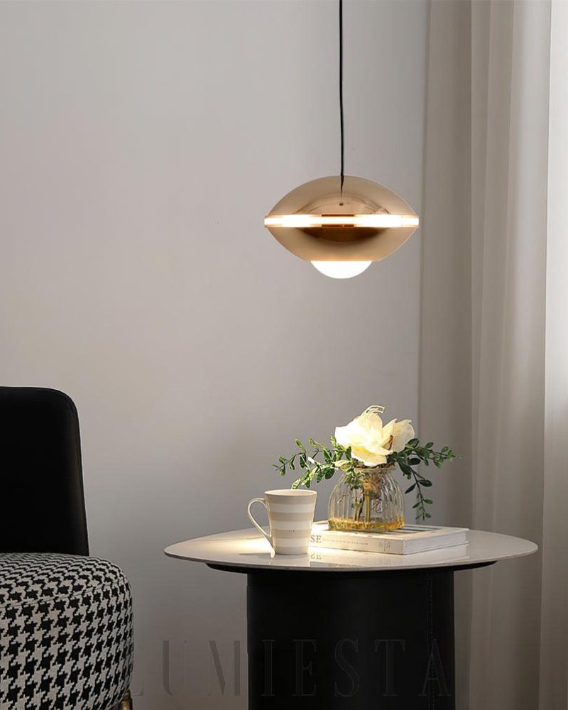 Lampa wisząca Pendul o średnicy 10cm w kolorach czarnym białym złotym