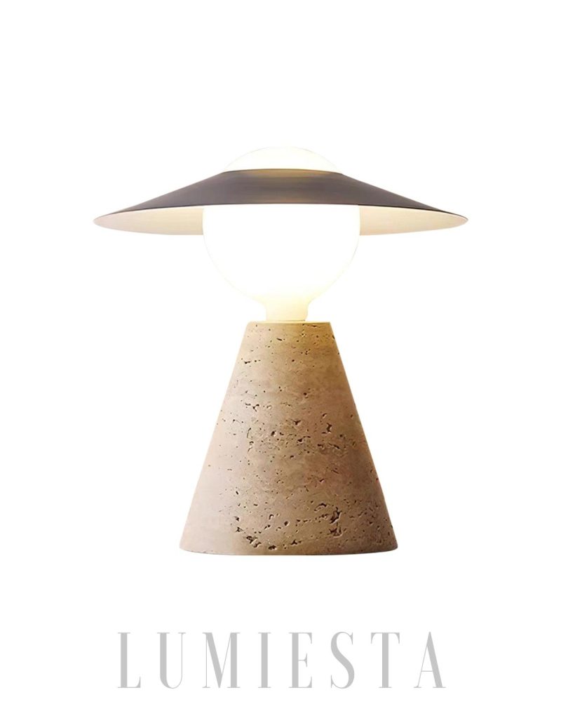 Lampa stołowa Bartley z trawertynu w stylu nowoczesnym żółta