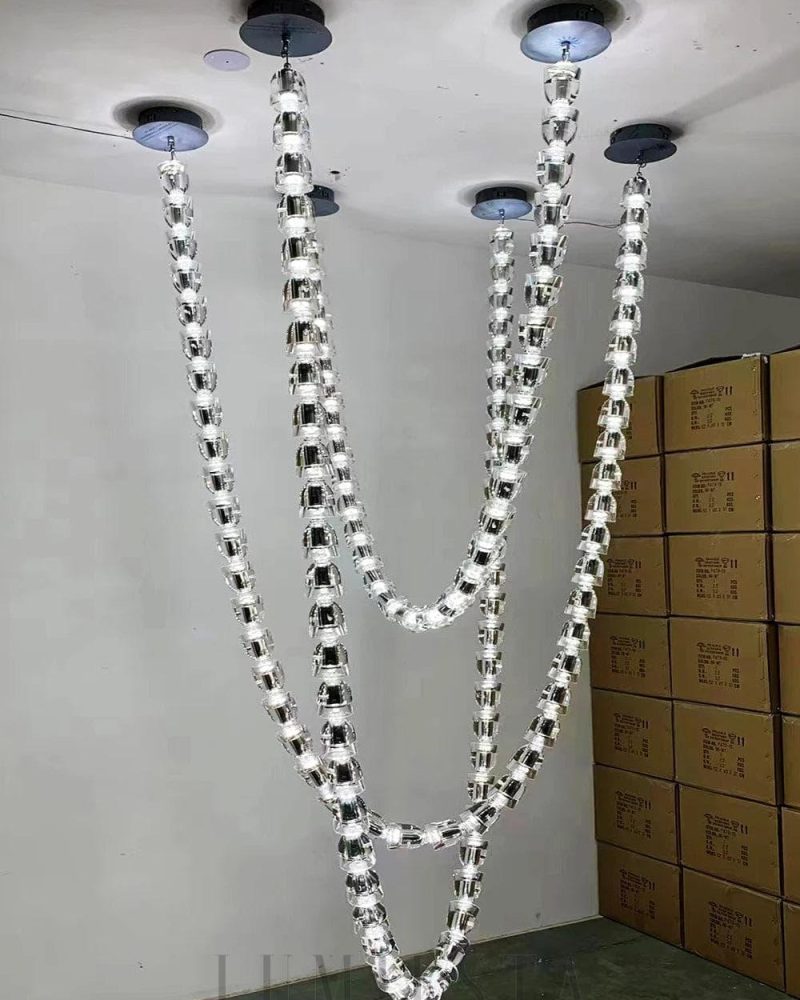 Lampa wisząca Gabriel G przezroczysta stal nierdzewna 120cm
