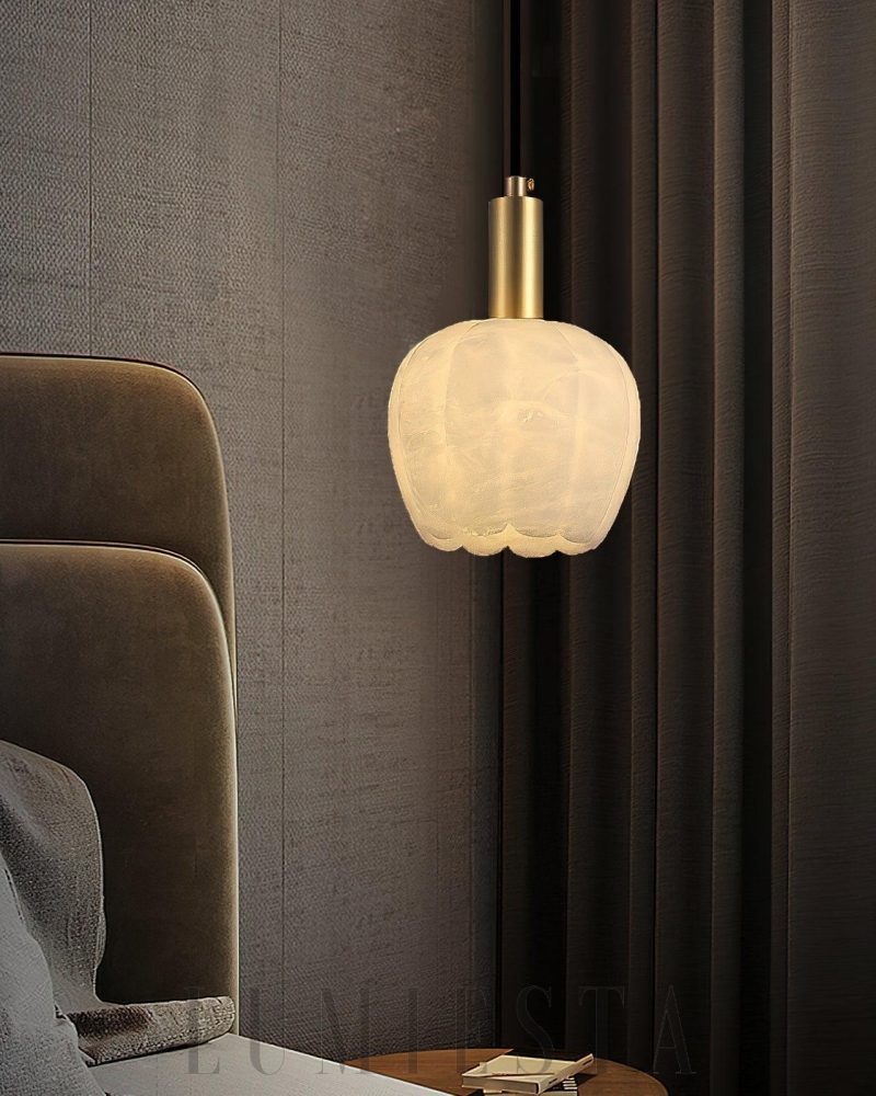 Lampa wisząca Lilin Alabaster w białym kolorze 13cm i 15cm