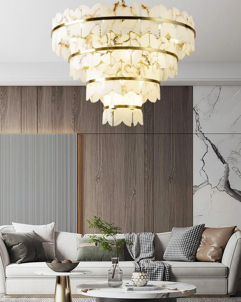 Lampa wisząca Alabaster Butterfly okrągła w stylu nowoczesnym