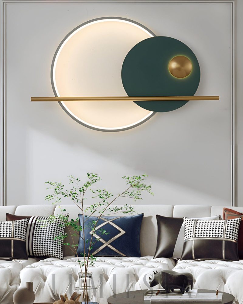 Nowoczesna podwójna okrągła lampa ścienna w stylu minimalistycznym