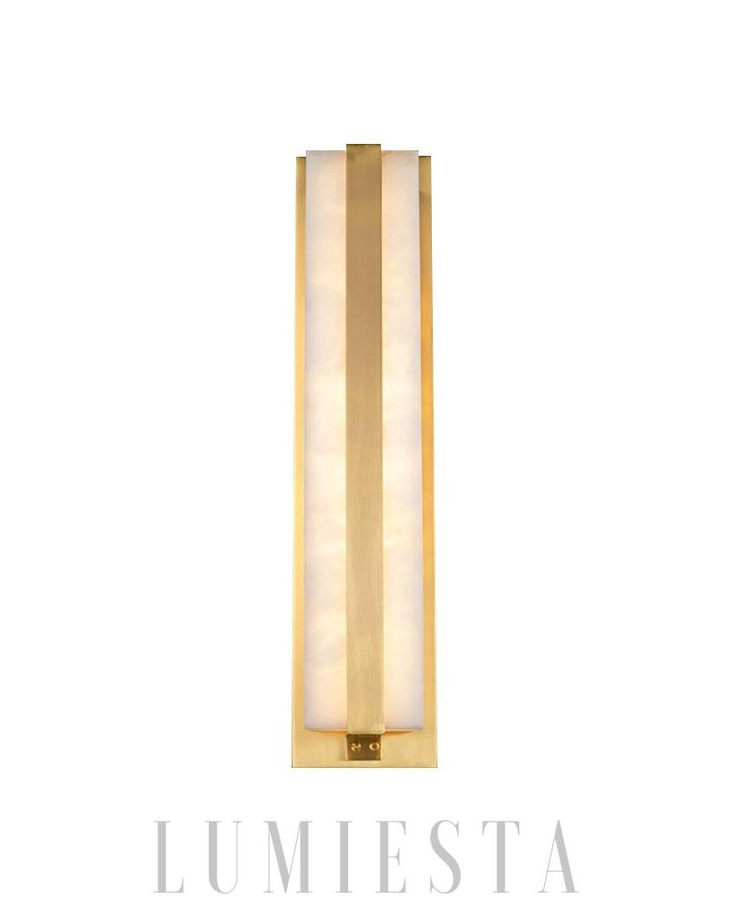 Lampa ścienna alabastrowa Modern Silex złota 45cm ciepłe światło