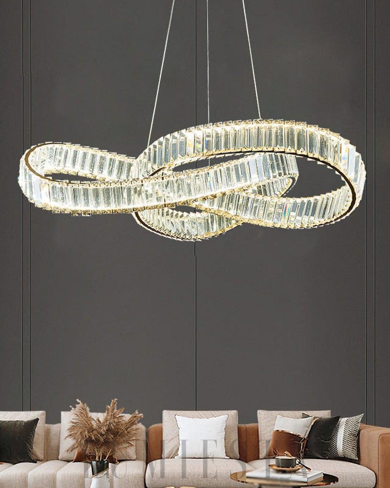 Luminosa - lampa wisząca okrągła ze złotymi kryształami