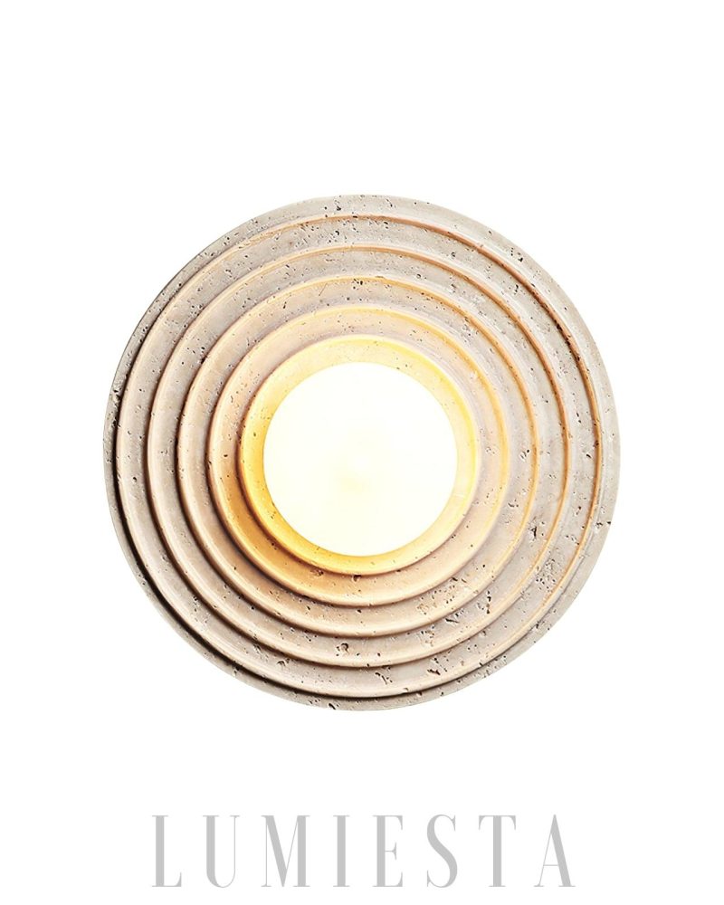 Lampa ścienna z okrągłymi pierścieniami w kolorze beżowym 33cm