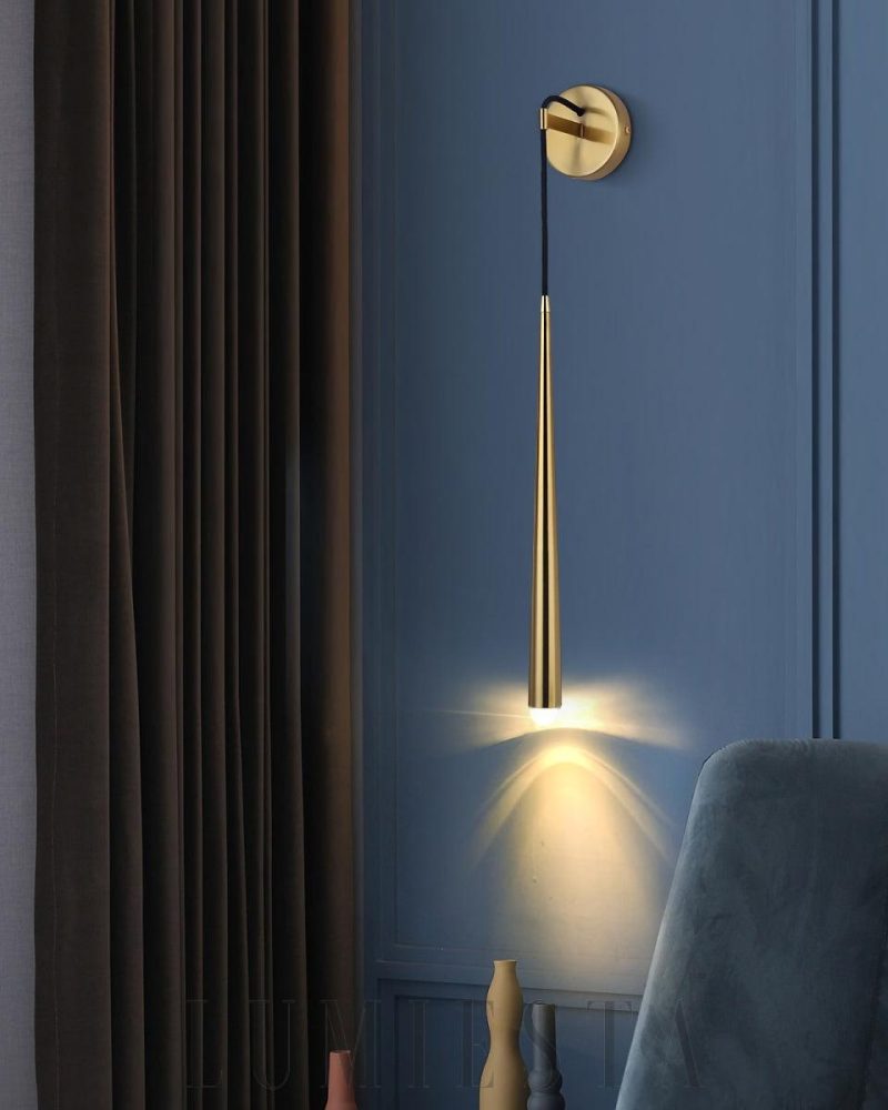 Lampka ścienna Mosiądzowy Tubus w stylu minimalistycznym