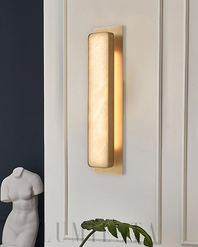 Lampa ścienna Sashya Alabaster w stylu nowoczesnym 51 cm