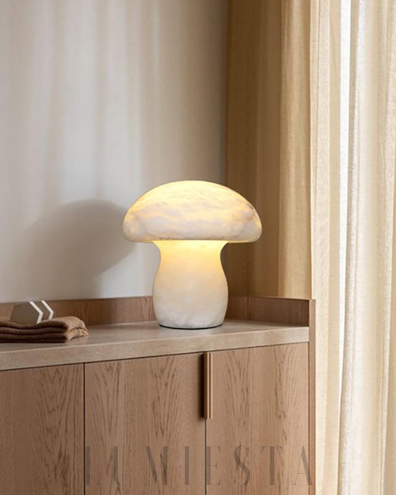 Lampa stołowa Alabaster w nowoczesnym stylu grzyba 30cm