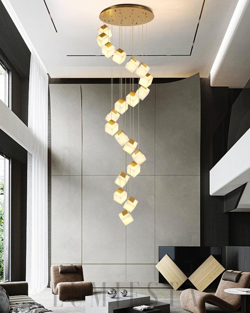 Jess - lampa wisząca w stylu nowoczesnym z alabastru