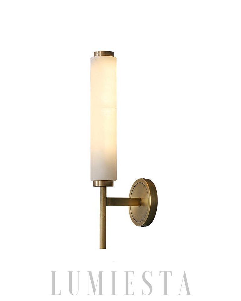 Lampa ścienna Brindisi Alabaster w stylu świecy biała złota