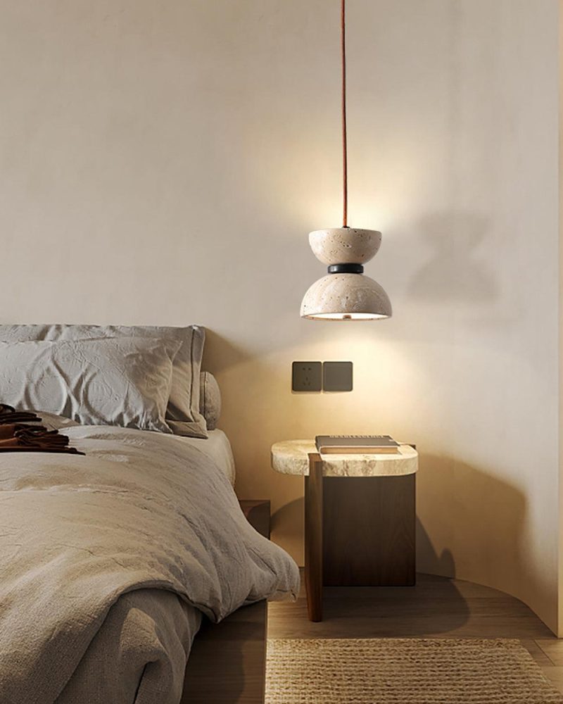Lampa wisząca Randolf z travertynu w stylu nowoczesnym 15cm