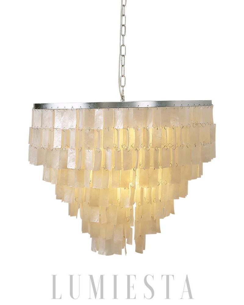 Lampa wisząca Skye Light muszlowy żyrandol w białym kolorze