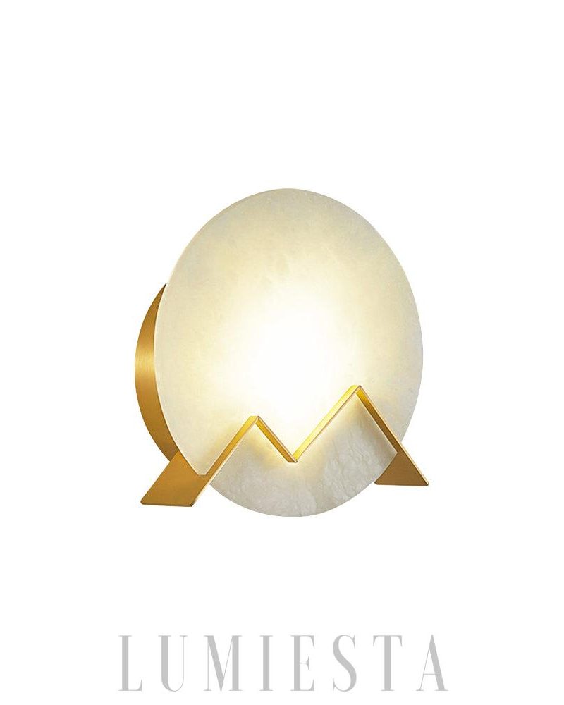 Lampa ścienna Alabaster M w kolorze mosiądzu i białym
